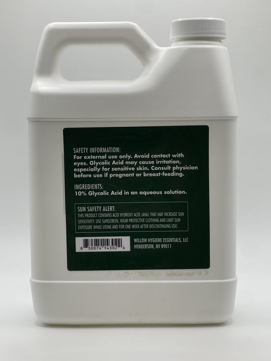 Glycolic Acid 10%,Pure Glycolic Acid Liquid, Glycolic Acid for Makeup, Serum, Toner & Lotion, Industrial Cosmetic Application, Skin & Hair Care Product, Glycolic Acid Bulk, Manufactured in USA, 32 oz