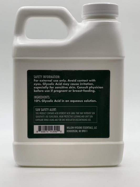 Glycolic Acid 10%, Pure Glycolic Acid Liquid, Glycolic Acid for Makeup, Serum, Toner & Lotion, Industrial Cosmetic Application, Skin & Hair Care Product, Glycolic Acid Bulk, Manufactured in USA, 8 oz.