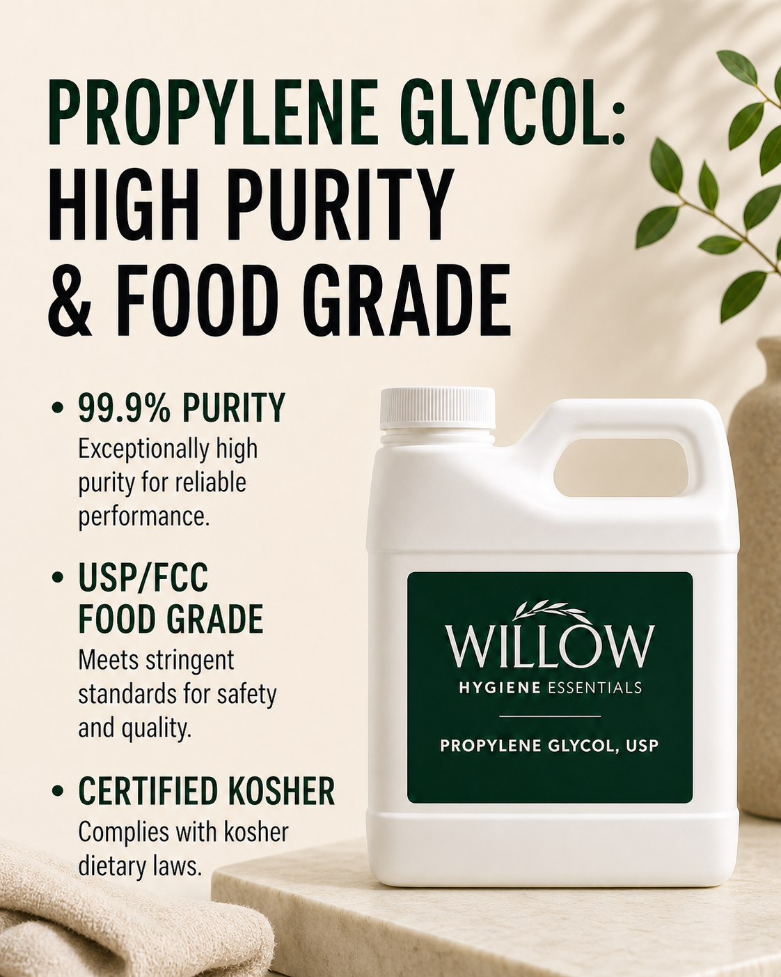 Propylene Glycol, USP Food and Pharmaceutical Grade, Highest Purity, Manufactured and Packaged in The USA, Ecofriendly, Non-GMO Moisturizer, Solvent, used to make lotions, soap, topical creams, 16 oz.