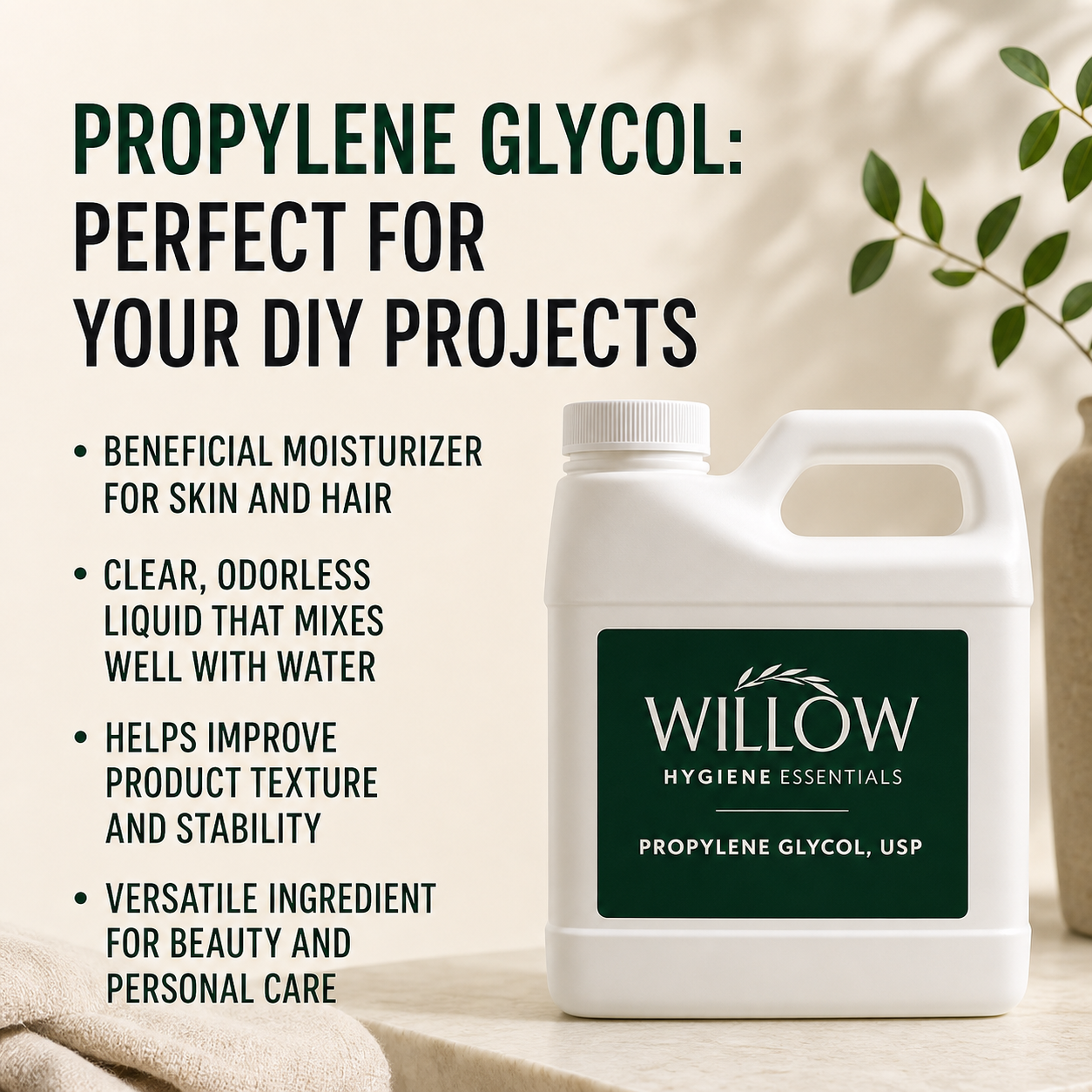 Propylene Glycol, USP Food and Pharmaceutical Grade, Highest Purity, Manufactured and Packaged in The USA, Ecofriendly, Non-GMO Moisturizer, Solvent, used to make lotions, soap, topical creams, 16 oz.