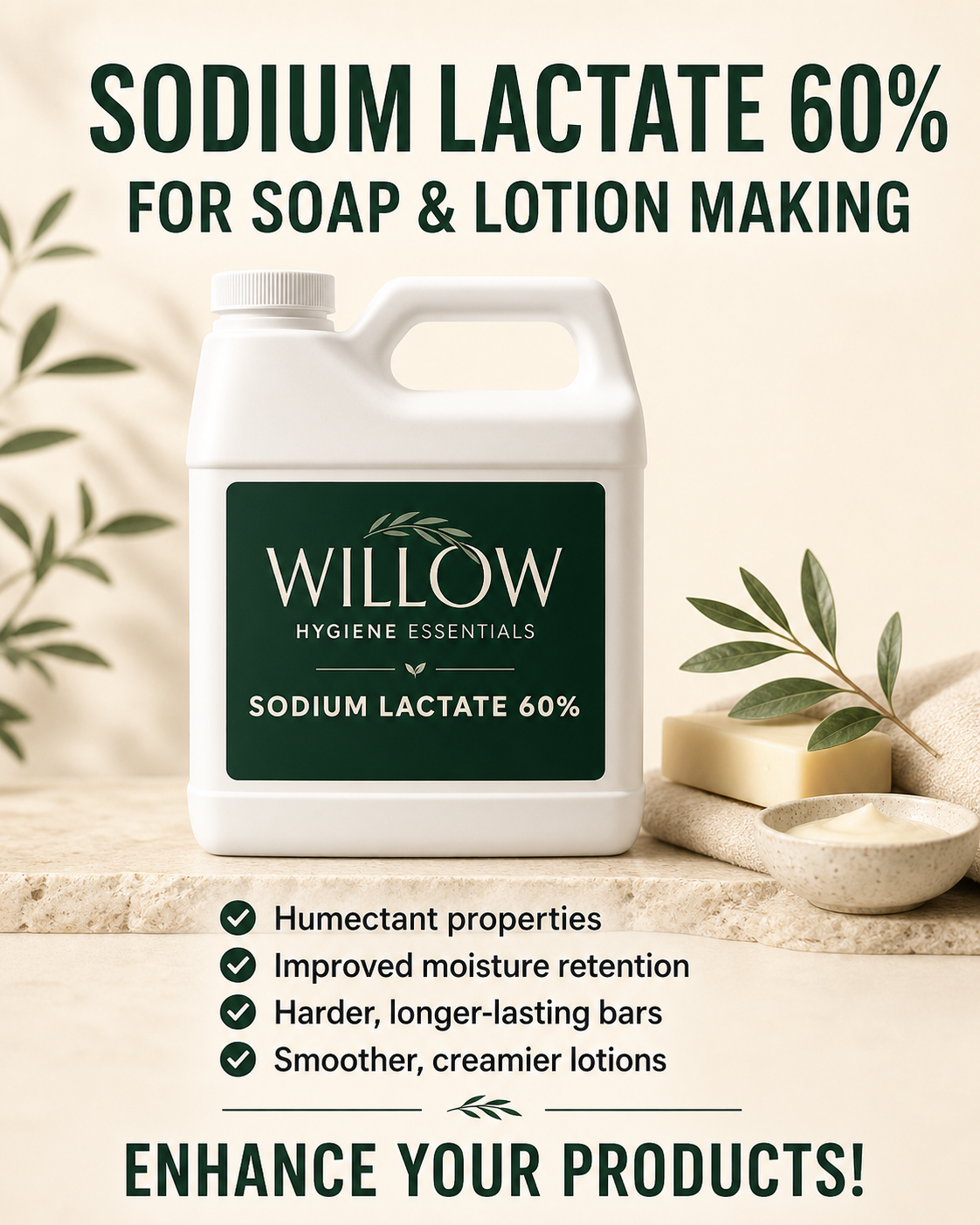 Sodium Lactate, 60% Pure Natural Perservative, Made in The USA, Sodium Lactate Used for Making Soaps and lotions, Sodium Lacate Liquid, 8 oz.