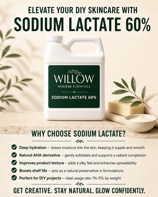 Willow Hygiene Essentials Sodium Lactate cosmetic ingredient product photo